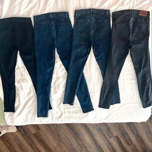 4 J Brand + Madewell BUNDLE sz 27 Blue Black Stretch Demin High Rise Jean Maria